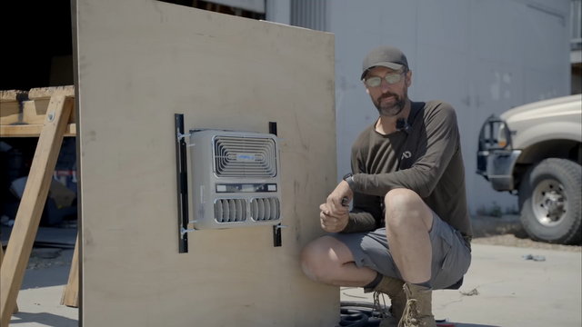 Primal Outdoors Mock Roof AC Install for a Future Cargo Trailer Office