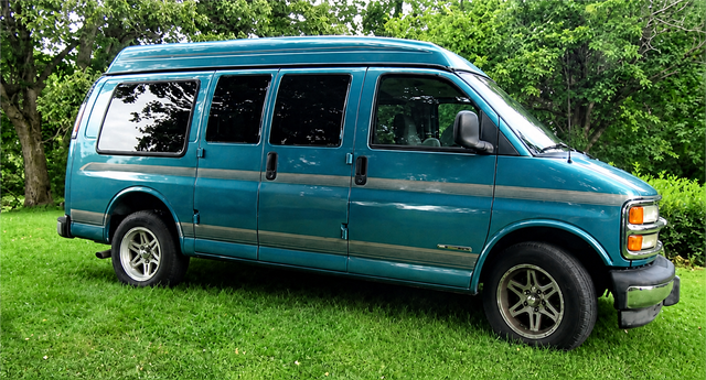 Kevin's Full-Size Chevy High-Top Van Door Install Solves the Roof-Space Problem with a Dual-Mount AC