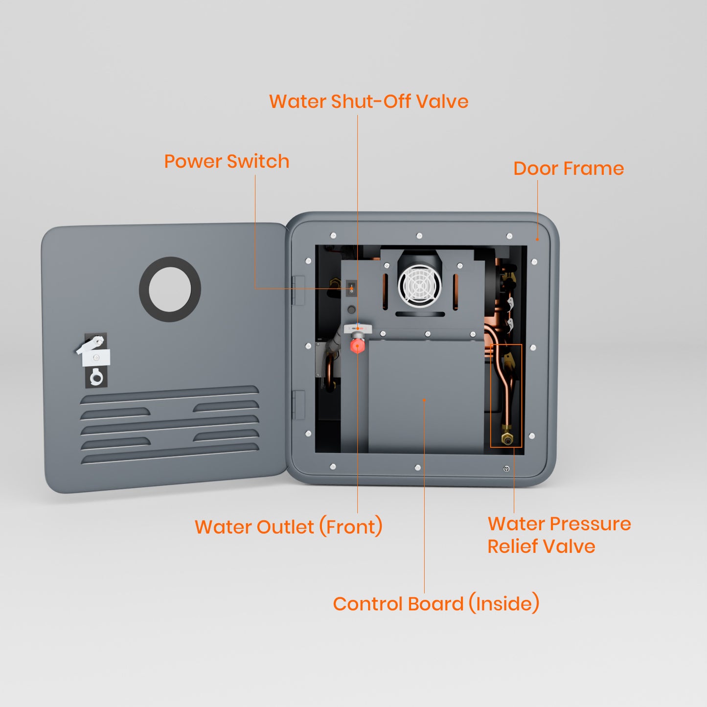 65,000BTU RV Tankless Water Heater, 12V On-Demand Propane Hot Water System for Camper, Trailer, Motorhome – Instant Heating with Digital Control