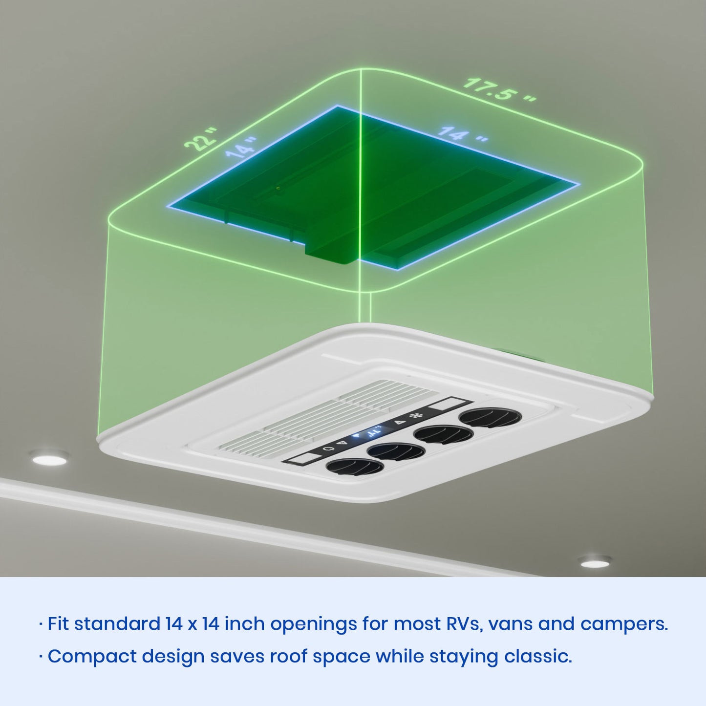 RV Air Conditioner, 12V 10000 BTU Rooftop Air Conditioner with Heater for RVs, Trucks, Vans, Campers, Tractor