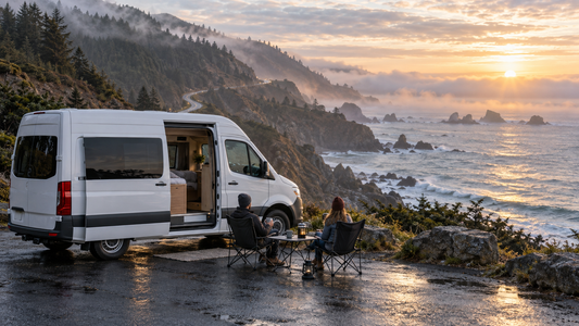 rv air conditioner mounting options: rooftop, mini-split, wall-mount dual-mount and under-mount 12V AC on the same van