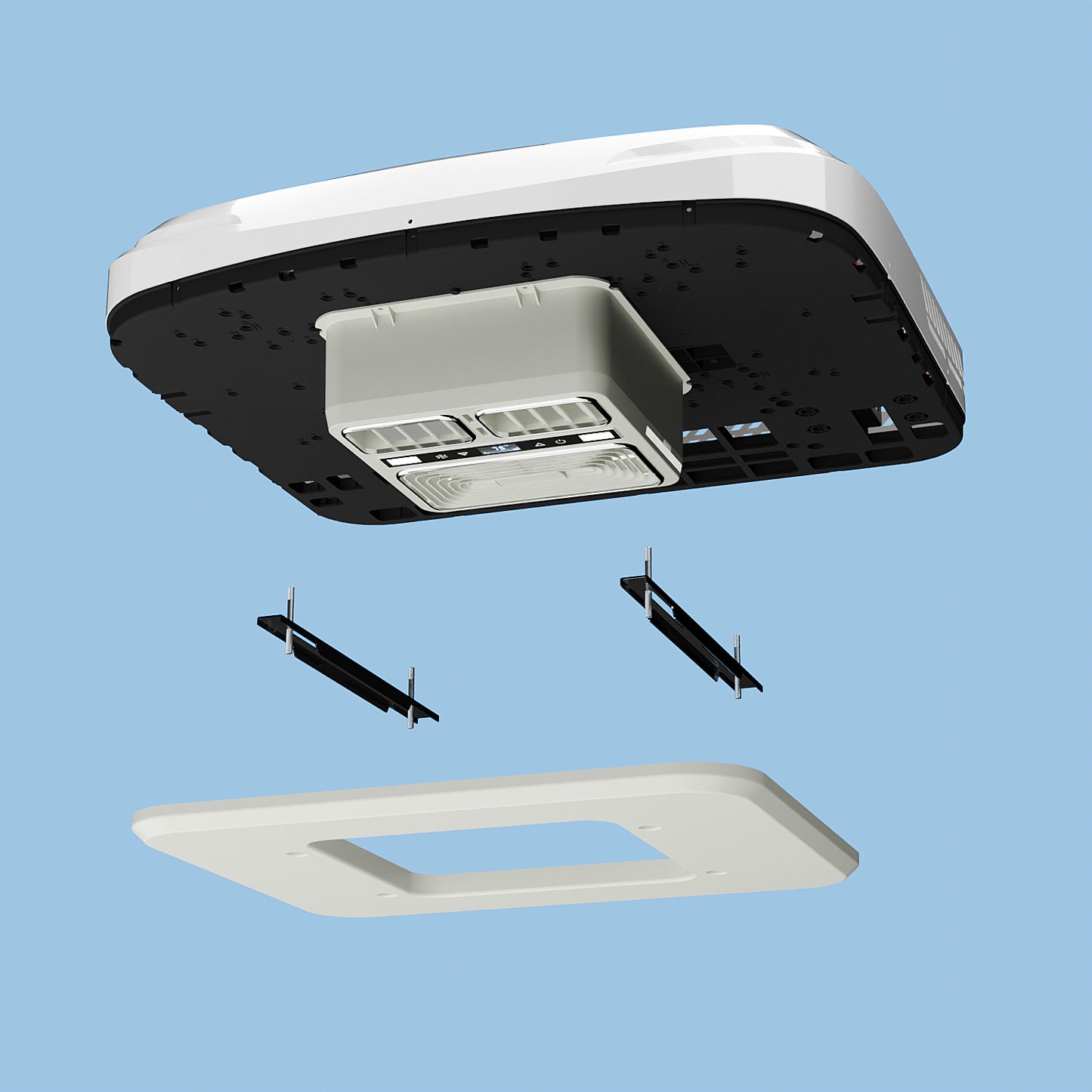 12V Air Conditioner, 13500 BTU Rooftop AC for Semi Truck Bus RV Van Camper, Low Profile RV AC Unit, 12 Volt DC Powered