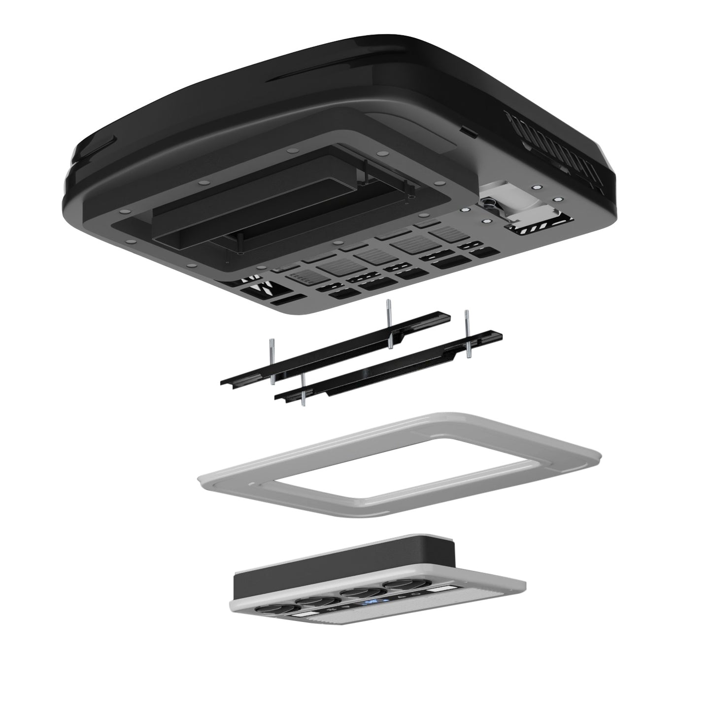 12V Air Conditioner, 10000 BTU Top Mounted Heating and Cooling Parking Air Conditioner Set for RVs, Trucks, Vans, Campers – Now in Black (Spring 2025 Launch)