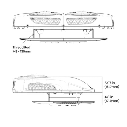 12V Air Conditioner, 13500 BTU Rooftop AC for Semi Truck Bus RV Van Camper, Low Profile RV AC Unit, 12 Volt DC Powered