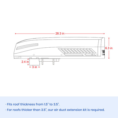 RV Air Conditioner, 12V/24V/48V Rooftop Air Conditioner with Heater for RVs, Vans, Campers, Tractor, Trucks