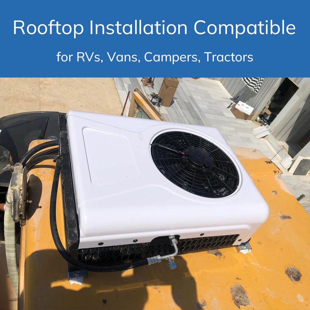 12V Air Conditioner Unit for RV, Camper, Semi Truck - 12000 BTU Parking Cooling Air Conditioner, Mini Split AC System for Vans, RVs, Tractors
