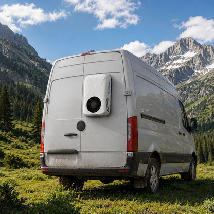 wall-mounted 12v ac unit on van