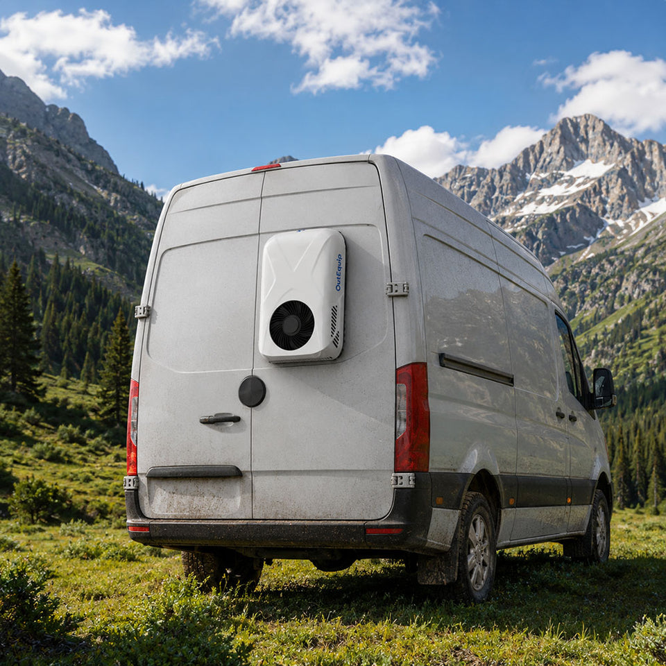 wall-mounted 12v ac unit on van