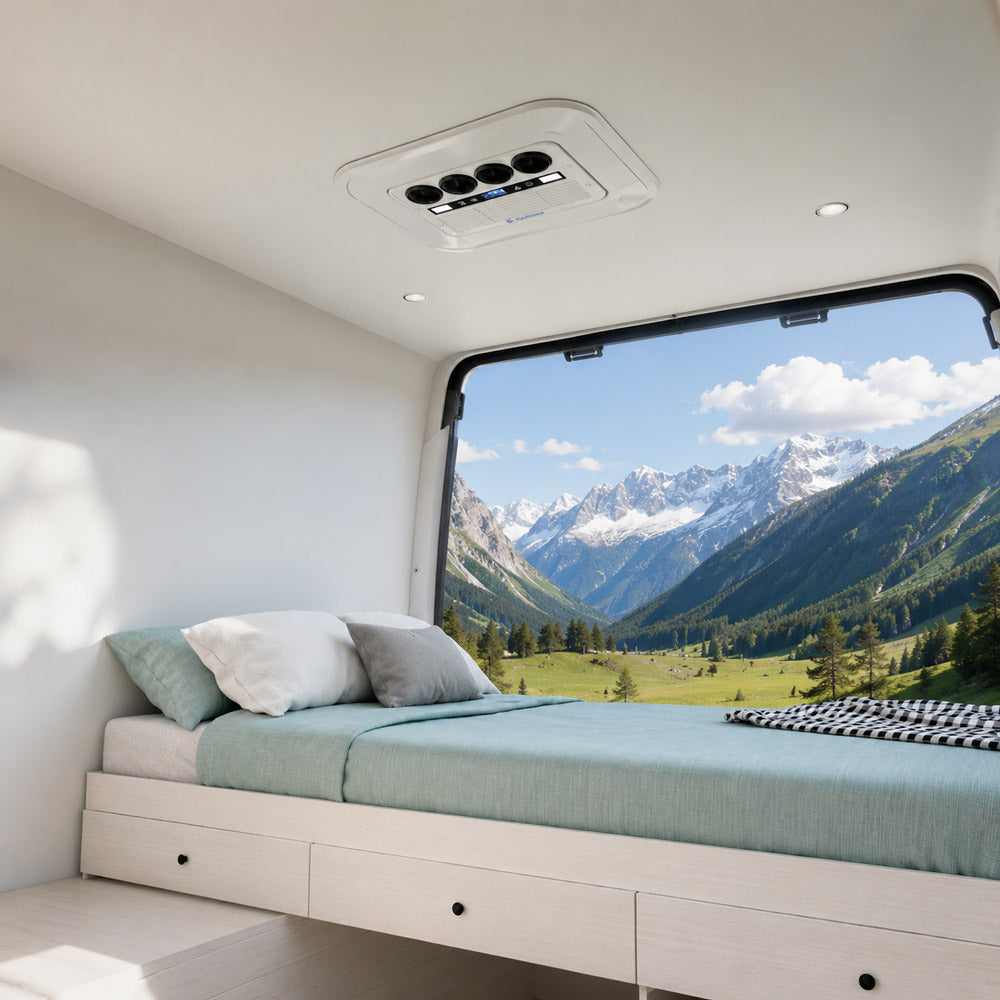 Summit Flex 12V Dual-Mount (Wall/Roof) Air Conditioner, All-in-One AC for RV, Vans, Campers, Trucks